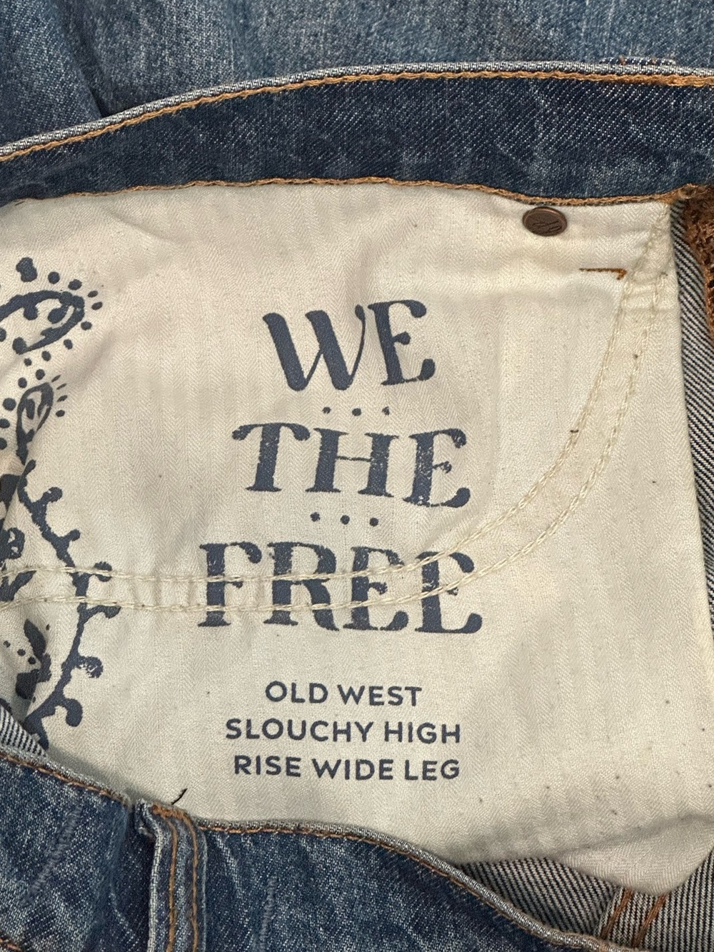 We the Free Old West Slouchy High Rise Wide Leg Size 31 Short - Picture 8 of 16
